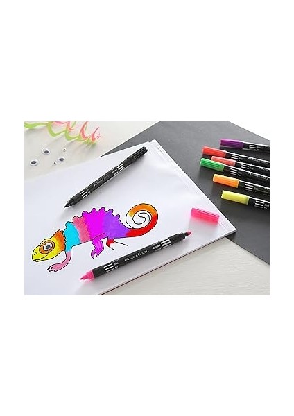 Çift Uçlu Neon Keçeli Kalem, 10 Renk, Ince ve Kalın Uçlu, Dayanıklı Parlak Renkler, Su Bazlı Mürekkep modelleri