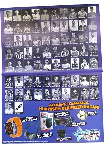 Kutulu Devasa Paket 2025 Sezonu Futbolun Yıldızları Albümü Tamamla Oyun Kartları Toplam 576 Kart indirimleri