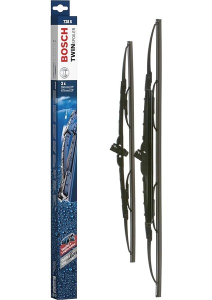 Twin Rüzgarlıklı Silecek Seti Jaguar X-Type (2003-2009), Mitsubishi Outlander (2003-2006), Ssangyong Kyron (2005-2014), Chevrolet Lacetti (2005-2013) [550/475 Mm] 728S 3397001728