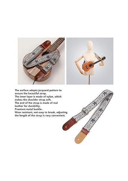 Nakış Kayışı, Ince Işçilik Ukulele Kayışı Mandolin Için Ayarlanabilir Nefes Alabilir (Stil 2) fiyatları