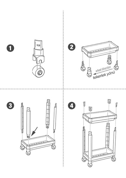 2 Katlı Tekerlekli Düzenleyici Raf, Banyo Dolabı, Mutfak Tezgah ve Evye Altı indirimleri