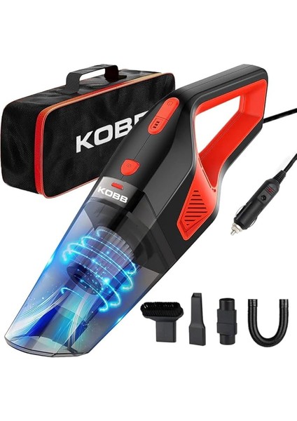 KBV12 12VOLT/120WATT Araç Süpürgesi + 5 Parça Aksesuar Seti + Taşıma Çantası