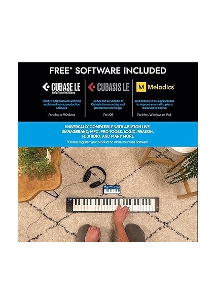 Fc-25 Katlanabilir Midi-Otb Klavye Kontrol Cihazı, 25 Tuş, 8 Arkadan Aydınlatmalı Davul Pedi Inc Cubase Le Oem & Cubase Le Oem Ios Daw Yazılımı indirimleri