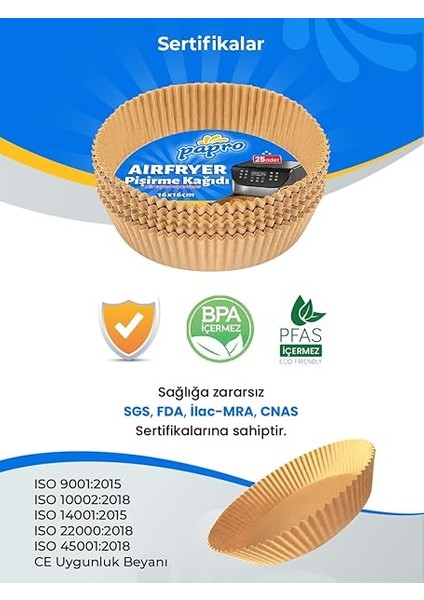 Airfryer Pişirme Kağıdı,fritöz Yağlı Kağıdı 25'li X4 Adet Avantajlı Paket - Toplam 100 Adet fiyatları