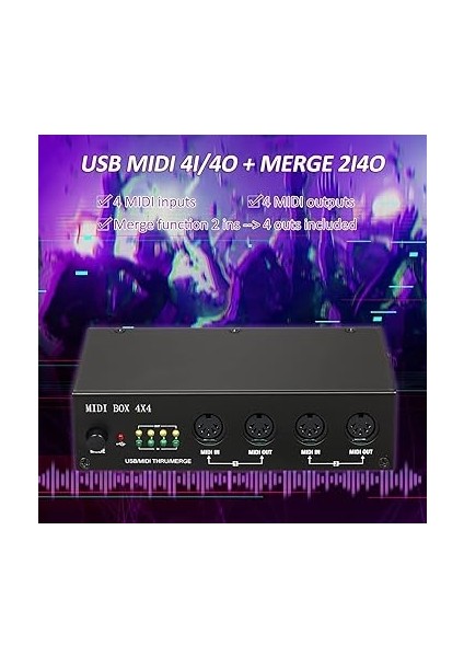 UM4X4 USB Mıdı Arayüzü 4 Giriş /4 Çıkış 64 Mıdı Kanalı 4i/4o Birleştirme 2I4O Mıdı Kutusu 4x4 fırsatları