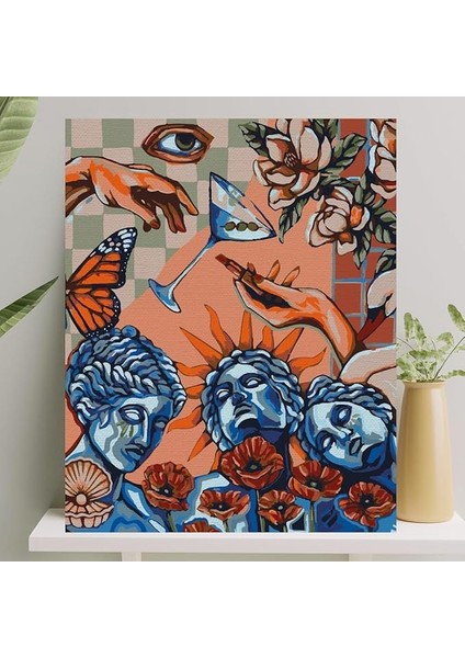 Hobi Sanat Sayılarla Boyama Tuval Seti Fırça Boya Dahil (Çıtalı) 40X50 cm - Rönesans