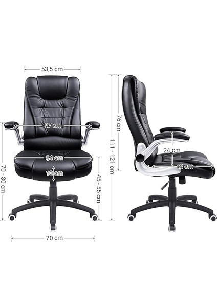 Ofis Koltuğu, Yönetici Koltuğu, Döner Sandalye, Siyah, OBG51B, 111 x 77 x 71 modelleri
