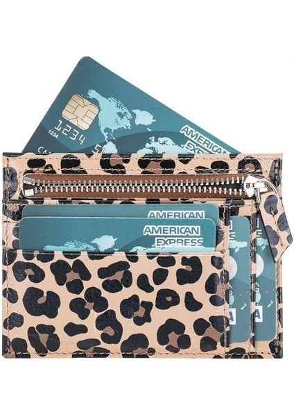 Zip Deri Fermuarlı Kartlık Zpch Leo-Ne Leopar
