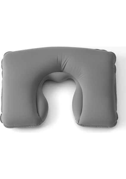 Şişme Seyahat Yastığı Boyun Destekli Taşınabilir ve Ergonomik Tasarım Uçak Araba ve Yolculuklar Için Ideal (Gri)