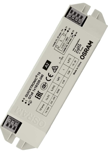Elektronik Balast (Evg), Quıcktronıc Qtz8, Evg Ll/kll Non-Dım, Qtz8 1X18/220-240, Beyaz