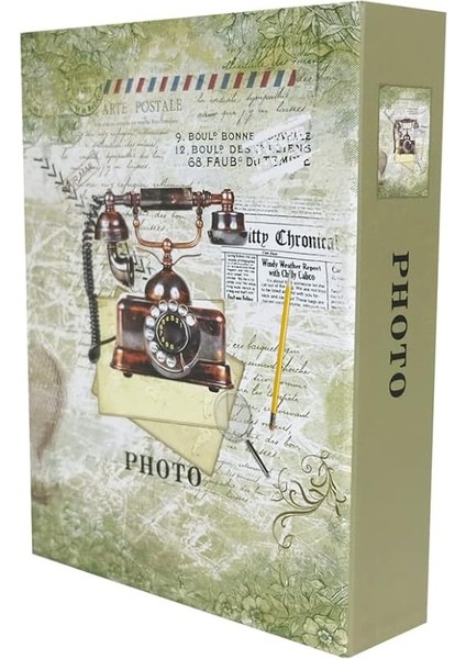 Fotoğraf Albümü 10X15CM 200 Fotoğraf Kapasiteli Renkli Antika Telefon Desenli Anı Albümü fırsatları