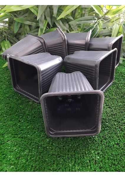 Kare Saksı 40 Adet 8X8X9 cm Vakum Saksı Ucuz Saksı Üretim Saksısı Fide Saksısı Siyah Saksı