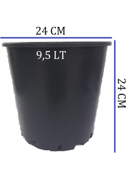 Üretim Saksısı 3 Adet 24X24 cm 9,5 Lt Plastik Saksı Siyah Üretim Saksı Bitki Saksısı fiyatları
