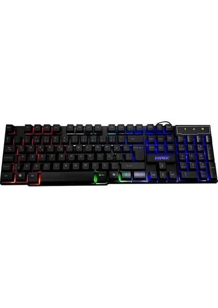 KB-188 Borealis Siyah USB Gökkuşağı Aydınlatmalı Q Gaming Oyuncu Klavyesi modelleri