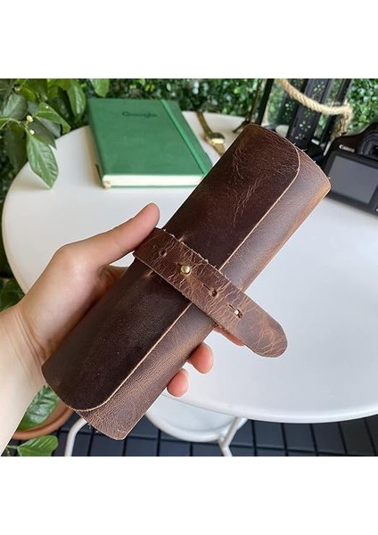 Helsinki - Hakiki Deri Natürel Geniş Tasarım Rulo Kalemlik (Kahverengi) fiyatları