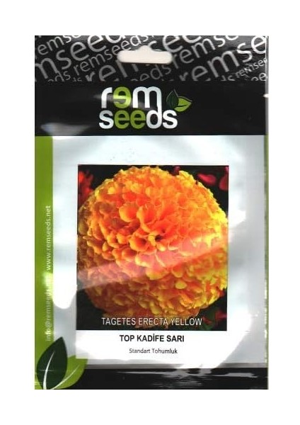 Iklim Bahçe Top Kadife Çiçek Tohumu Sarı Renk - Tagetes Erecta Yellow (~ Takribi 50 Tohum)