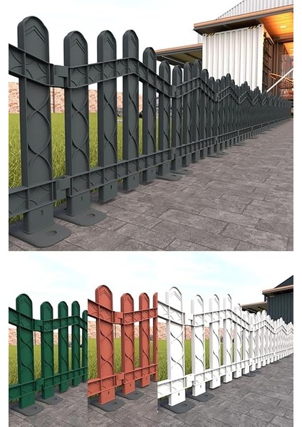 Plastik Alan Oluşturma ve Bahçe Çiti 10 Adet Çit (Y: 50 Cm/g: 5.5 M) Sert Zemin Ayaklı (Antrasit Gri) modelleri