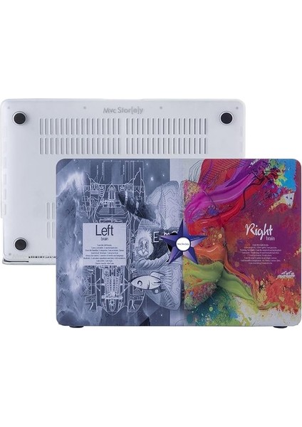 Macbook Pro Kılıf 13 Inç M1-M2 A1706-08 A1989 A2159 A2251 A2289 A2338 ile Uyumlu Brain Gri