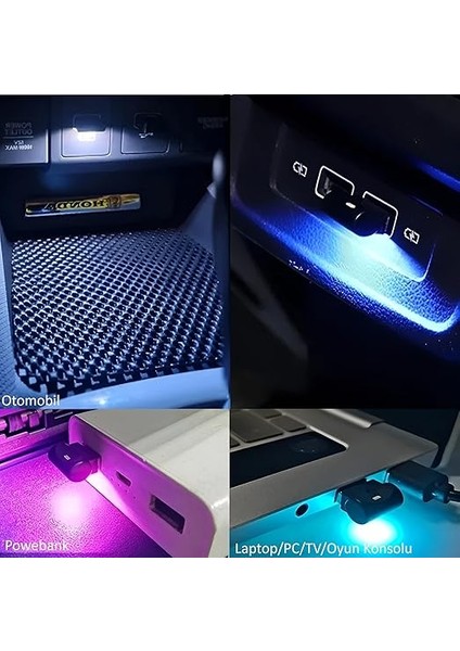Sensörlü Renk Değiştirebilen Renkli USB Lamba Usb-A Aydınlatma Dekoratif Mini LED Işık Rgb fırsatları