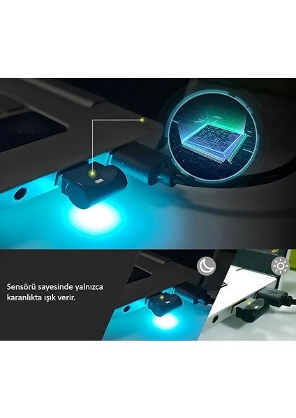 Sensörlü Renk Değiştirebilen Renkli USB Lamba Usb-A Aydınlatma Dekoratif Mini LED Işık Rgb indirimleri