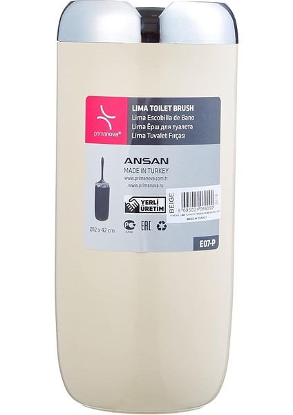 M-E07-09-P Lima Tuvalet Fırçası, Krom Dekorlu, Bej modelleri