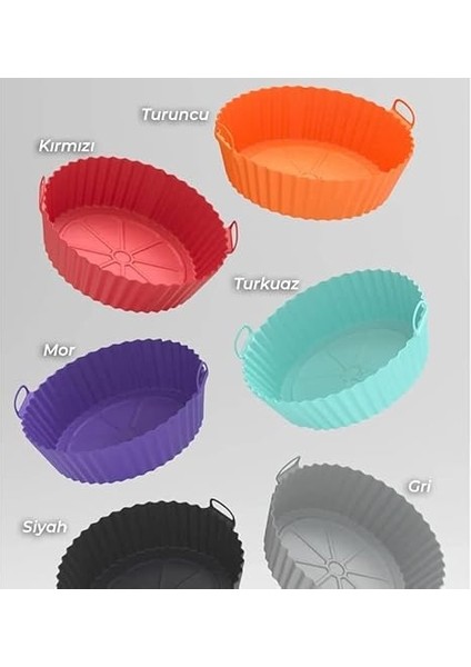 Airfryer Silikon Pişirme Kabı 20X5 cm Bpa Içermez Airfryer Pişirme Kağıdı, Yapışmaz Kolay Temizlenir, Silikon Pişirme Kalıbı (Turuncu) fırsatları