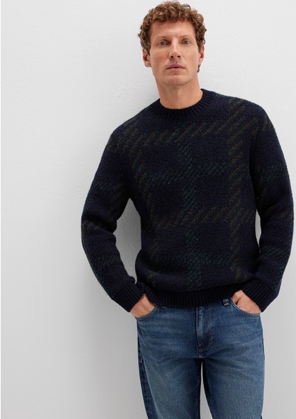 Yün Karışımlı Lacivert Kazak 0710333-70497