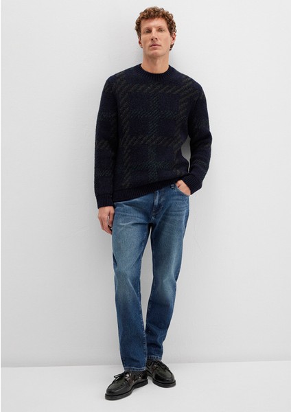 Yün Karışımlı Lacivert Kazak 0710333-70497 fiyatları