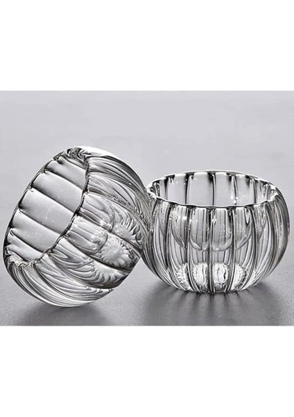 Mini Borosilikat Çizgi Detaylı Çift Cidarlı Çerezlik Şekerlik Sosluk Kahve Yanı Sunumluk Kase fırsatları