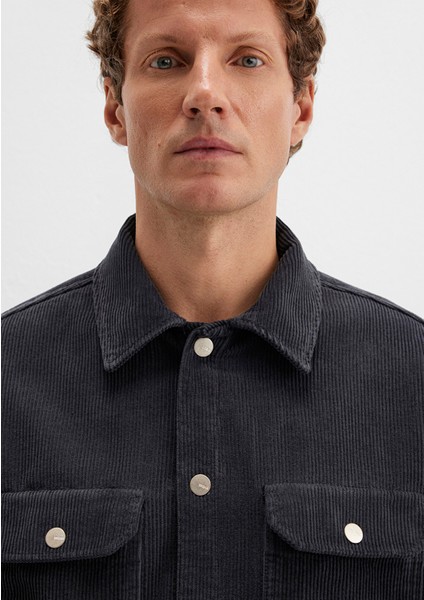 Antrasit Cepli Kadife Gömlek 0211750-70087