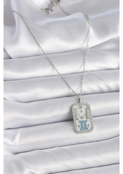 316L Çelik Gümüş Renk Zincir Ikizler Burcu Zirkon Taşlı Kadın Kolye fiyatları