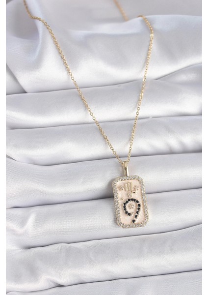 316L Çelik Gold Renk Zincir Akrep Burcu Zirkon Taşlı Kadın Kolye fiyatları