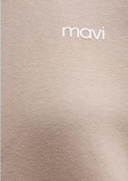 Mavi Logo Baskılı Bej Sweatshirt 1S10490-70344