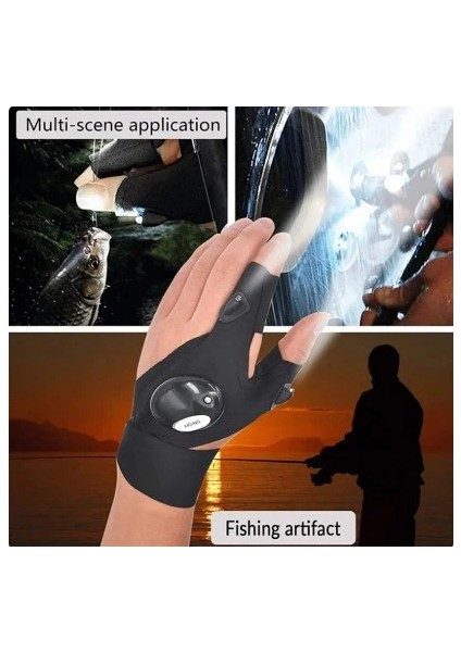 Buğz LED Işıklı Çalışma Eldiveni Sağ Sol Çift modelleri