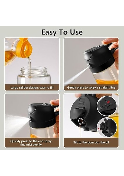 2 Adet Çift Fonksiyonlu Akıtmaz Cam Yağdanlık Sprey Akıtma Ayçiçek Yağı Zeytin Yağı Şişesi Yağlık 450ML fiyatları