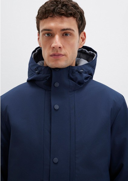 Kapüşonlu Lacivert Mont 0110667-80872