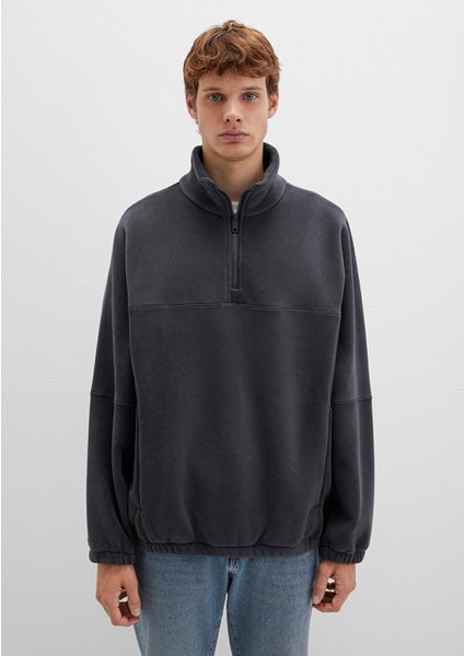 Dik Yaka Antrasit Polar Sweatshirt 0110738-80776 fırsatları