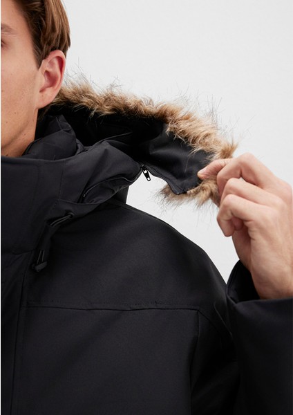 Kapüşonlu Siyah Parka 0110472-900