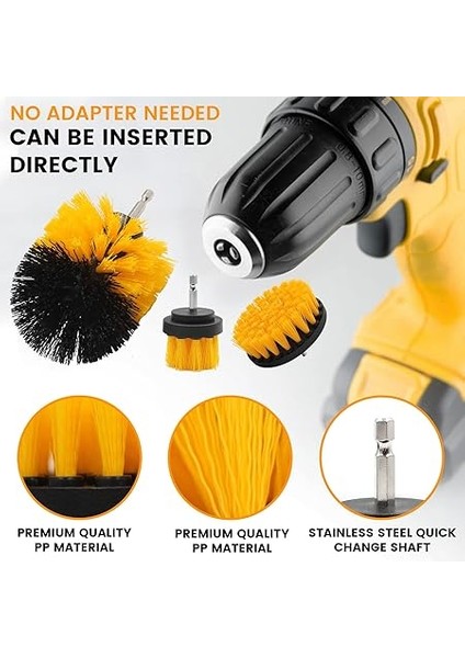 Matkap Fırça Başlığı, 3 Adet Matkap Fırça Başlığı Seti, Akülü Tornavida Için Fırça, Banyo, Banyo, Zemin Kaplaması, Mermer, Seramik Temizliği Için Matkap Fırça Seti fırsatları
