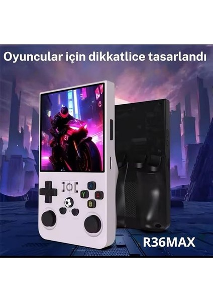 R36 Max Retro Modern Oyun Konsolu Akos Işletim Sistemli 21.000 Oyunlu 4 Inç Çanta Hediyeli modelleri