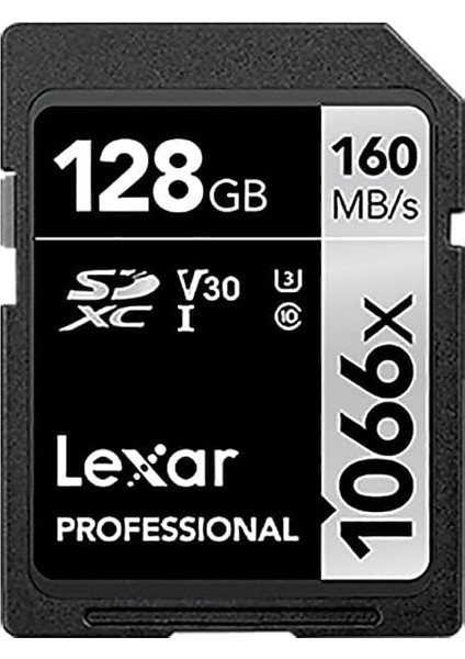 Profesyonel 1066X 128GB Sdxc Uhs-I Kart Gümüş Serisi, 160MB/S'YE Kadar Okuma, Dslr ve Aynasız Kameralar Için (LSD1066128G-BNNNU)