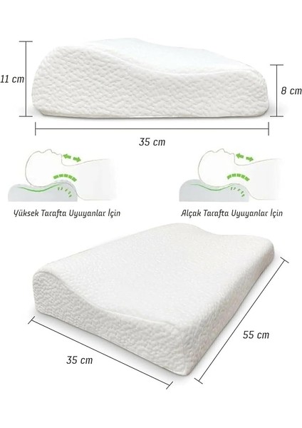 Ortopedik Visko Yastık Boyun Fıtığı Boyun Düzleşmesi Boyun Ağrısı Destekli Lüks Yastık, Figiza, Beyaz, Standart indirimleri