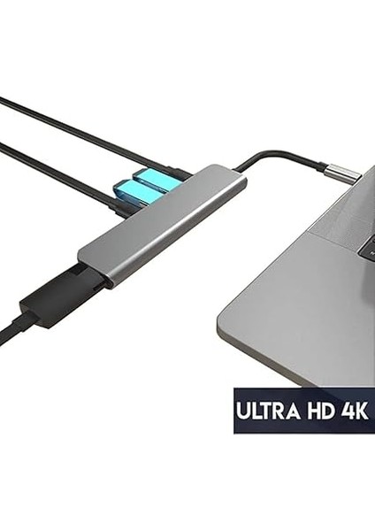 Macbook Pro Huawei Dell Uyumlu Type C To 4K HDMI + USB 3.0 + Sd/tf + Pd + Type-C, Taşınabilir 7in1 Adaptör fiyatları