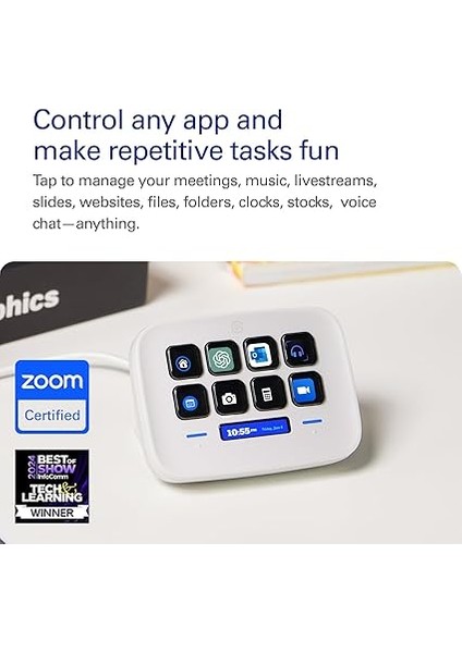 Stream Deck Neo – 8 Özelleştirilebilir Tuş, 2 Dokunmatik Nokta, Hızlı Görevler ve Iş Akışları – Word, Excel, Powerpoint, Takımlar, Zoom, Spotify Vs. Kontrol Edin – Mac ve Pc ile Uyumlu fiyatları