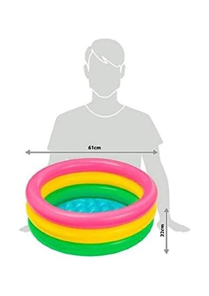 57107 Renkli Şişme Taban 3 Bölme Havuz 61 Cm, Su Sporları, Plaj Malzemesi, Şişme Ürün, Yüzme Aksesuarı, Kamp, Dalış, Güvenlik fırsatları