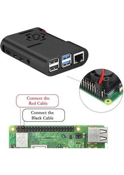 Pi 4 Fan Case-Siyah fırsatları