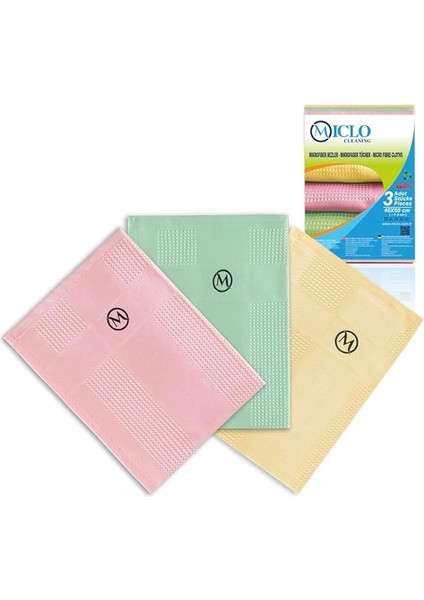 Cleanıng | Mikrofiber Temizlik Bezi 3'lü Set | Sihirli Bez | Cam, Ayna Bezi | Soft Seri