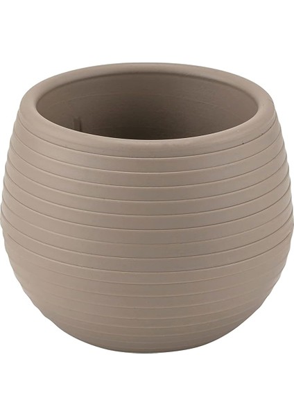 ES03 Elvan Kaktüs, Sukulent Saksısı Tabaklı 9,6cm, 550 Mililitre Mocha