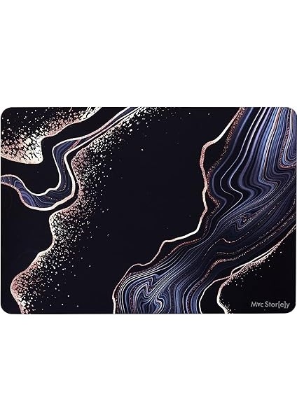 Macbook Air M1 Kılıf 13 Inç Uyumlu Sert Kapak Koruyucu Darbe ve Çizilme Önleyici Uv Lazer Basklı Mermer Desenli Kapak Touchıd M1 Air A2337 A2179 A1932 Siyah fırsatları