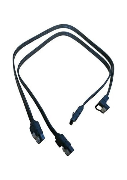 2'li Sata Iıı Kablo 40CM, 6 Gbits, 90° Açılı, 1 Düz ve 1 90 Derece Açılı, Orjinal